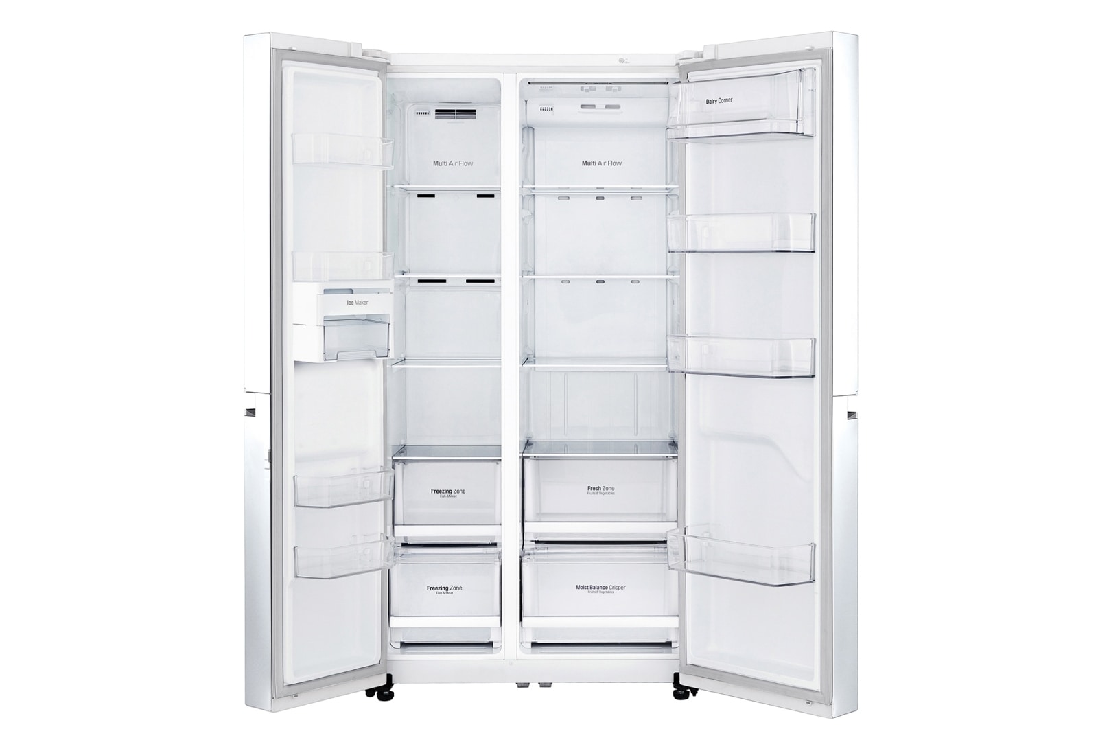 LG 626 л, Холодильник LG Side-by-Side, DoorCooling+, Инверторный Линейный компрессор, умный дом ThinQ , GC-B247SVDC