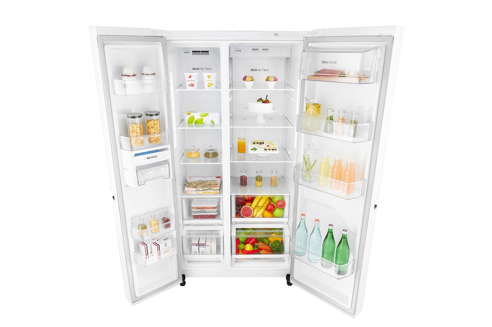 LG 626 л, Холодильник LG Side-by-Side, DoorCooling+, Инверторный Линейный компрессор, умный дом ThinQ , GC-B247SVDC