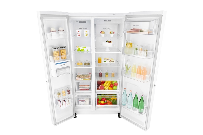 LG 626 л, Холодильник LG Side-by-Side, DoorCooling+, Инверторный Линейный компрессор, умный дом ThinQ , GC-B247SVDC