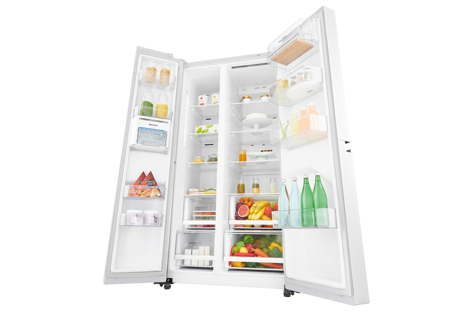 LG 626 л, Холодильник LG Side-by-Side, DoorCooling+, Инверторный Линейный компрессор, умный дом ThinQ , GC-B247SVDC