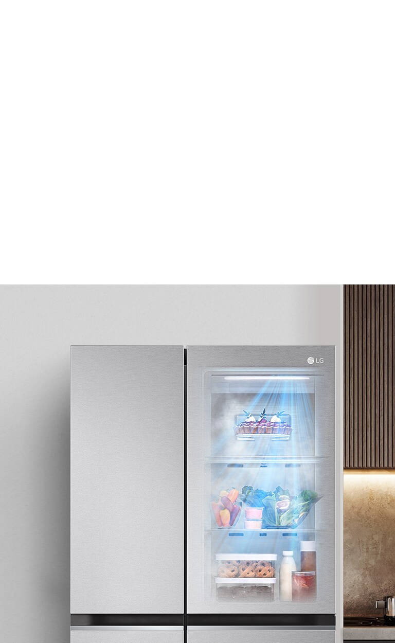 Холодильник LG GC-B257SMZV Side-by-Side серебристого цвета, большой вместительный холодильник.