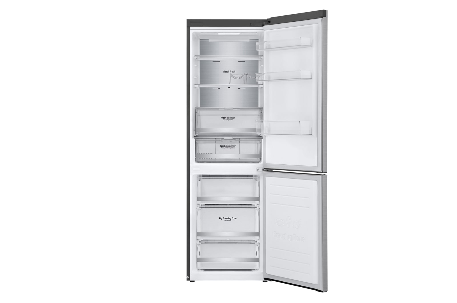 LG Холодильник GC-B459SMUM LG DoorCooling+™ с нижней морозильной камерой 341л, GC-B459SMUM