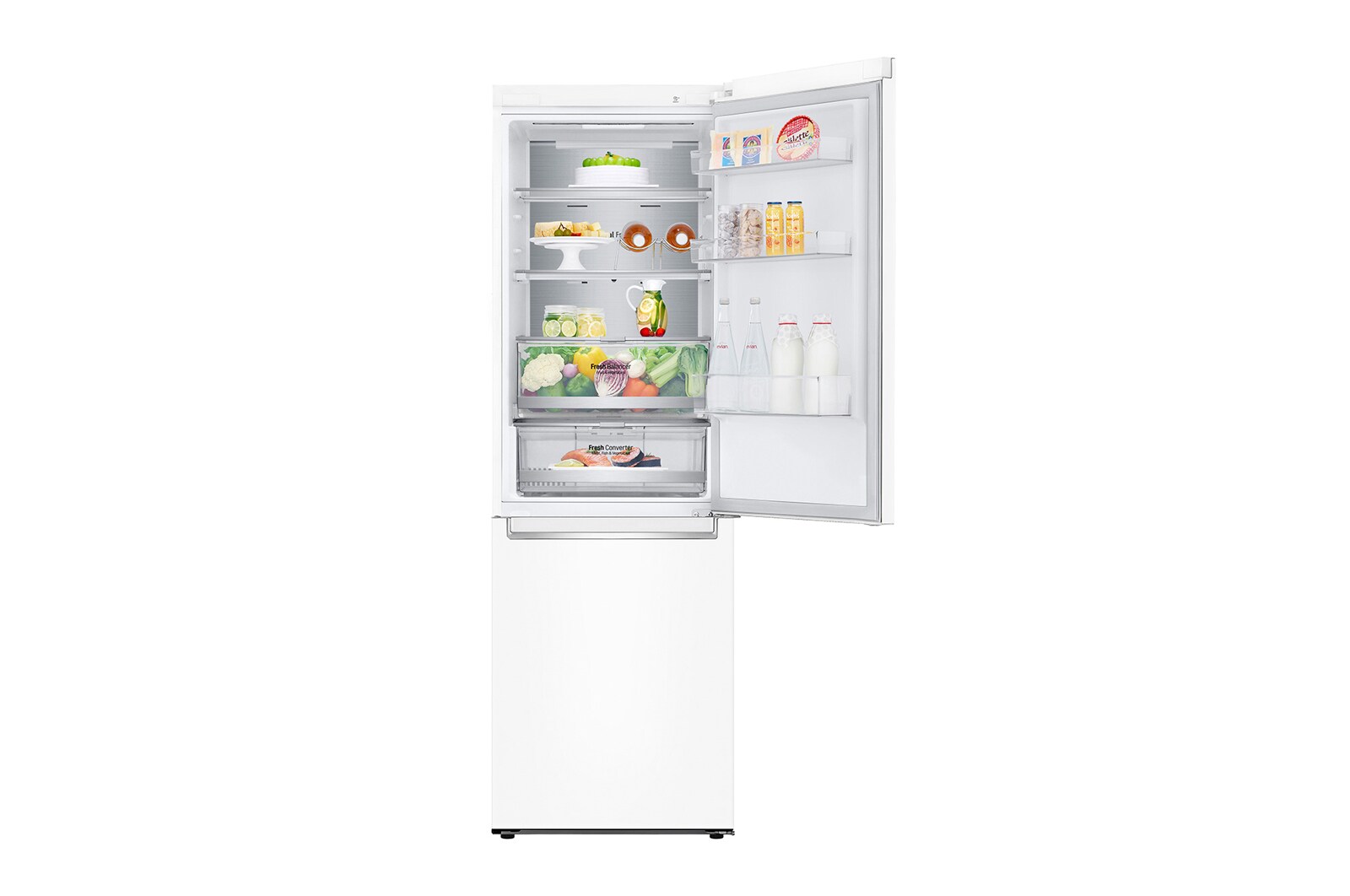 LG 341 л, Холодильник LG DoorCooling<sup>+</sup> с нижней морозильной камерой, Смарт Инверторный компрессор, GC-B459SQUM
