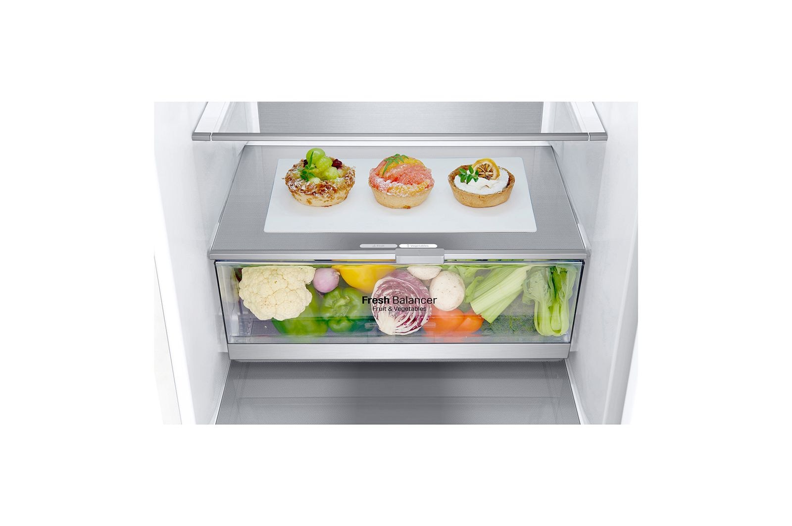 LG 341 л, Холодильник LG DoorCooling<sup>+</sup> с нижней морозильной камерой, Смарт Инверторный компрессор, GC-B459SQUM