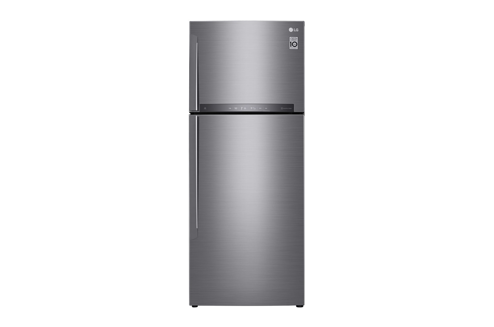 Вид 438 л, Холодильник LG с верхней морозильной камерой, DoorCooling&#43;, фильтр HygieneFresh&#43; GC-H502HMHZ спереди