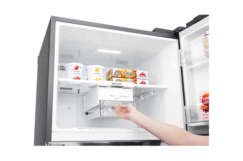 LG 438 л, Холодильник LG с верхней морозильной камерой, DoorCooling+, фильтр HygieneFresh+, GC-H502HMHZ