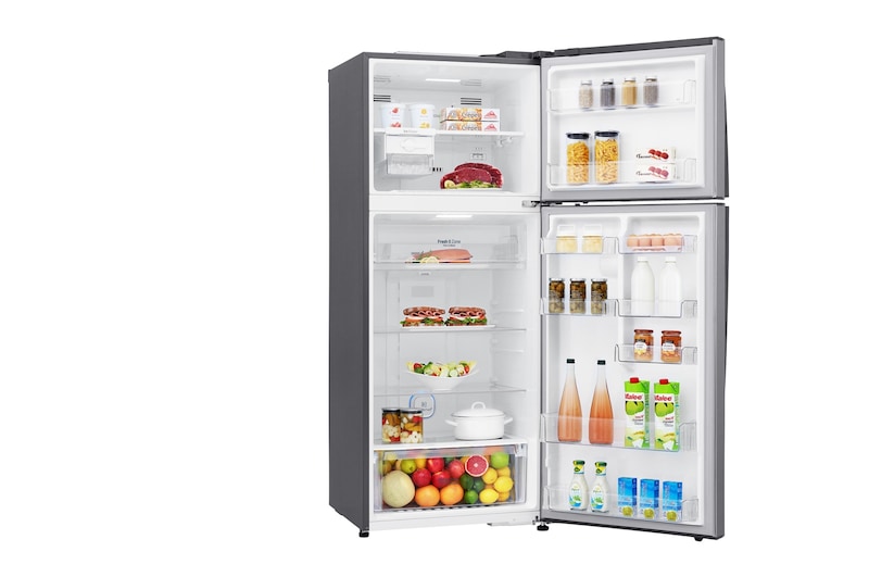 LG 438 л, Холодильник LG с верхней морозильной камерой, DoorCooling+, фильтр HygieneFresh+, GC-H502HMHZ