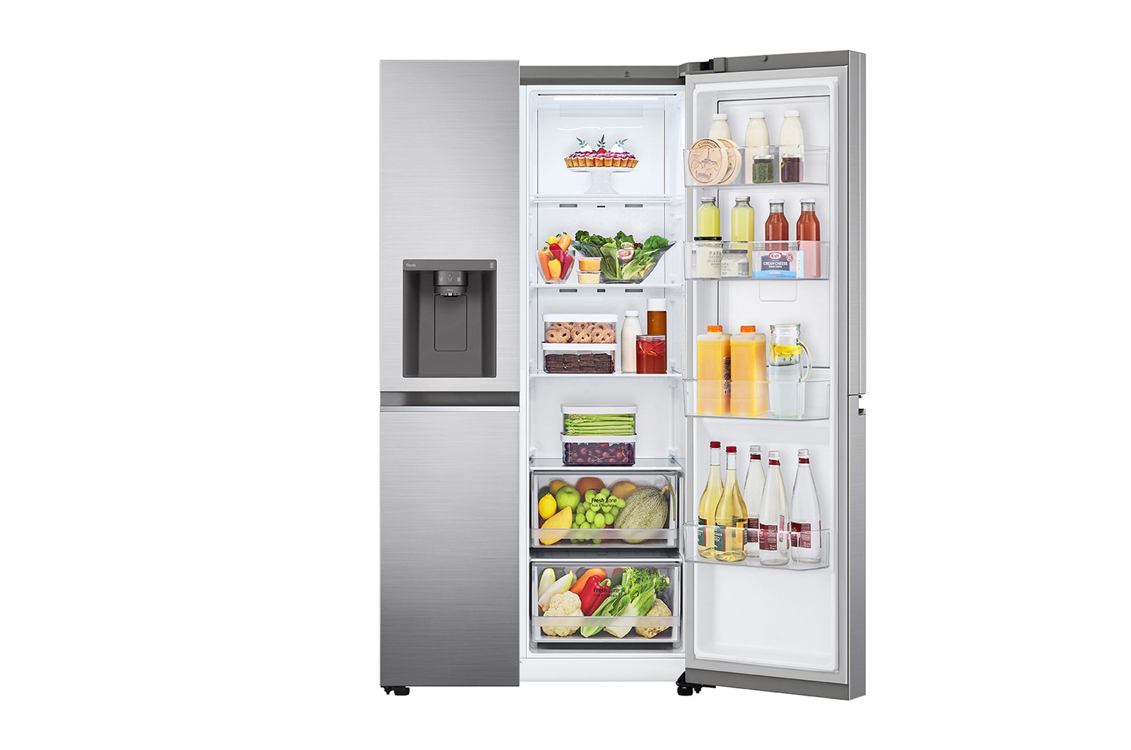 LG 611 л, Холодильник LG Side-by-Side, DoorCooling+™, диспенсер для воды и льда, GC-J257SMSC