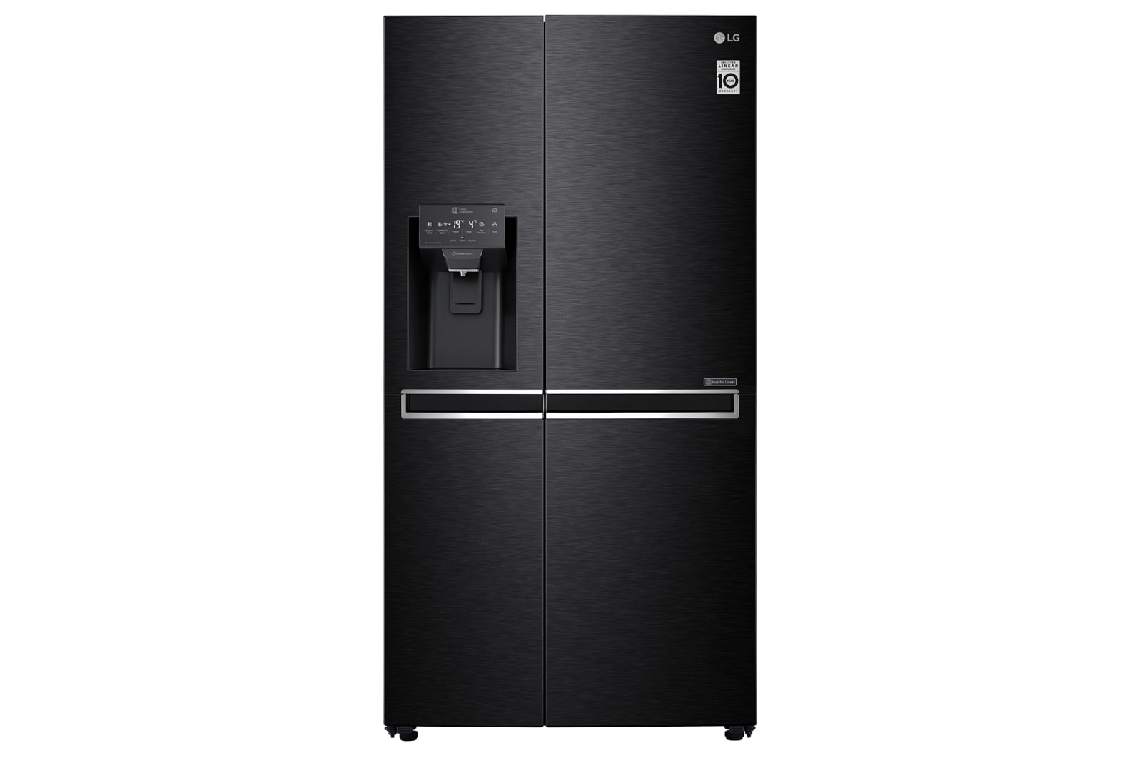 Вид 601 л, Холодильник LG Side-by-Side, DoorCooling<sup>&#43;TM</sup>, Инверторный Линейный компрессор, умный дом ThinQ GC-L247CBDC спереди