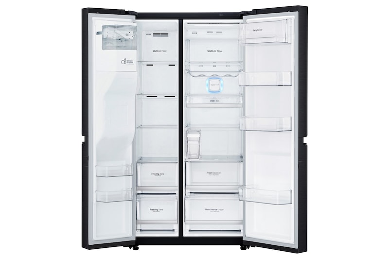 LG 601 л, Холодильник LG Side-by-Side, DoorCooling<sup>+TM</sup>, Инверторный Линейный компрессор, умный дом ThinQ, GC-L247CBDC