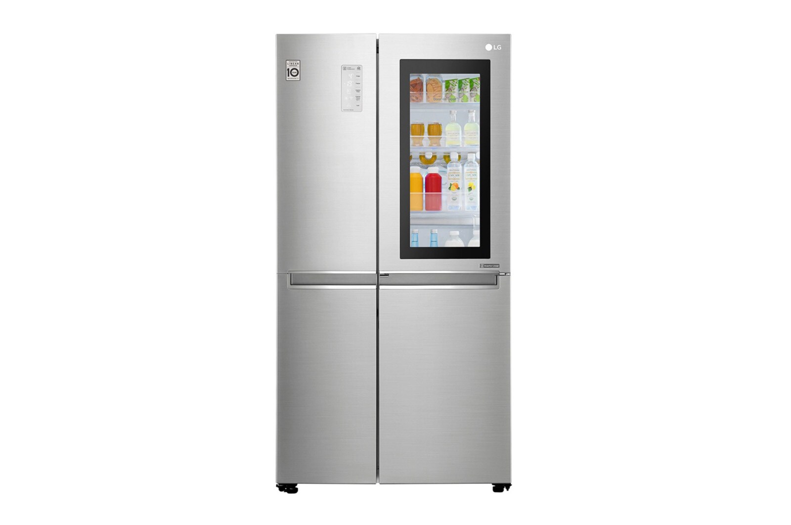 Вид 626 л, Холодильник LG InstaView Door-in-Door, DoorCooling&#43;, Инверторный Линейный компрессор, ThinQ GC-Q247CADC спереди