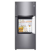 Вид 506 л, Холодильник LG Door-in-Door с верхней морозильной камерой, DoorCooling&#43;, фильтр HygieneFresh&#43; GN-A702HMHZ спереди