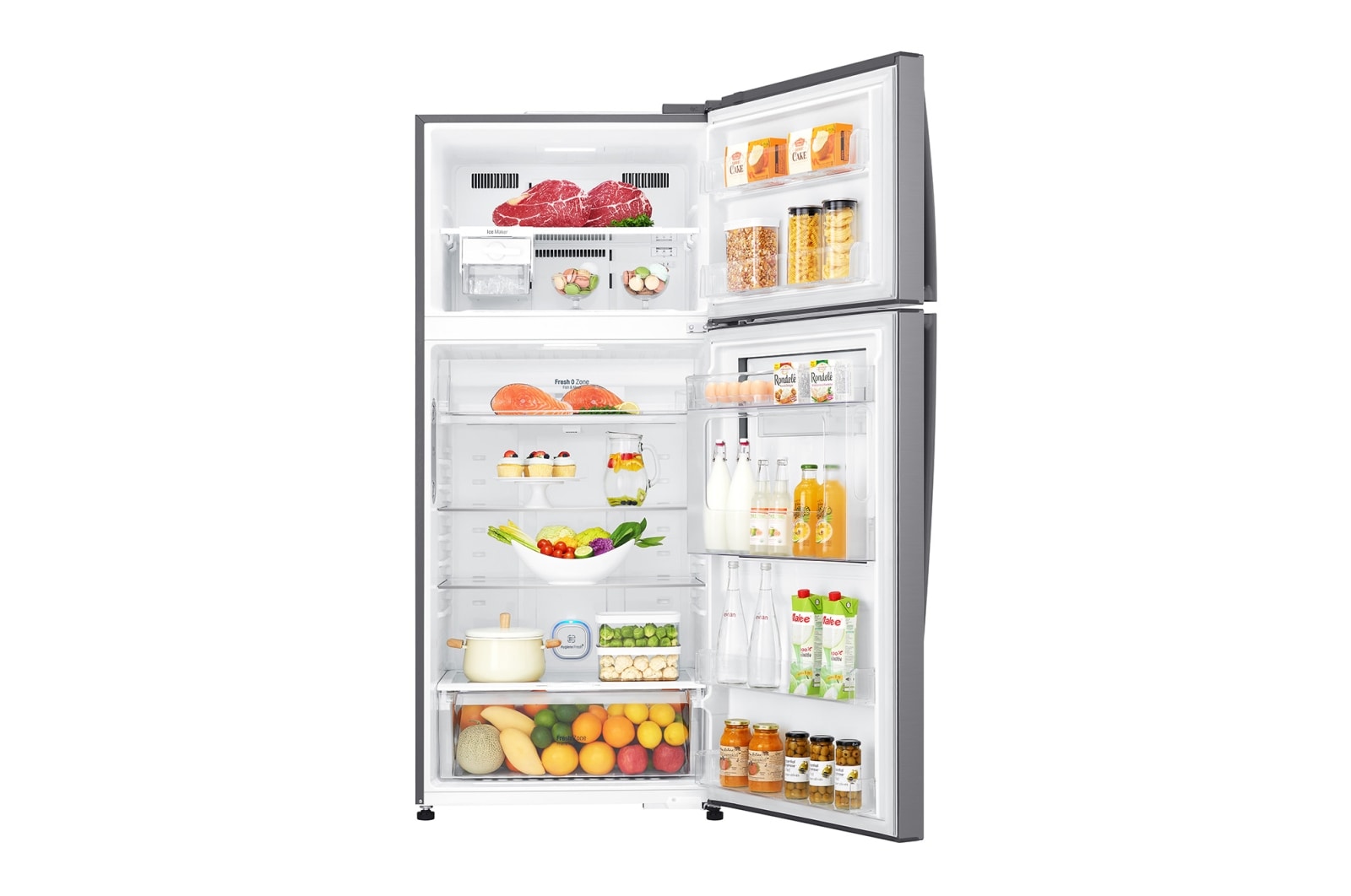 LG 506 л, Холодильник LG Door-in-Door с верхней морозильной камерой, DoorCooling+, фильтр HygieneFresh+, GN-A702HMHZ