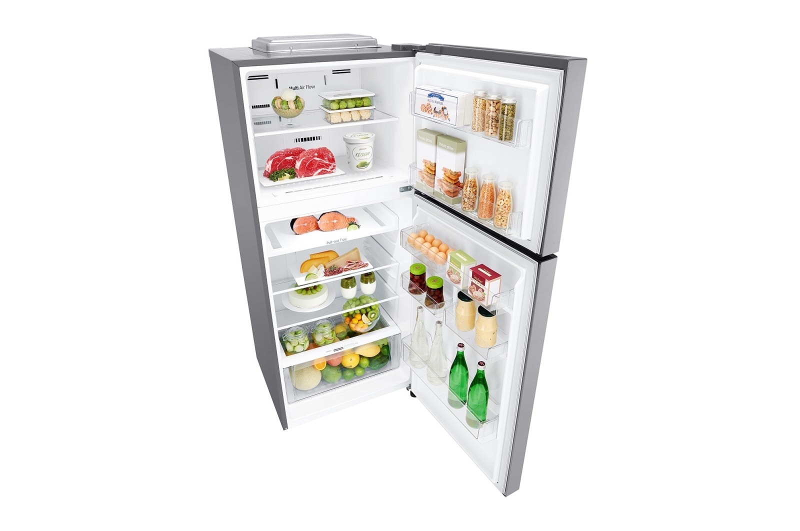 LG 393 л, Холодильник LG  с верхней морозильной камерой, Смарт Инверторный Компрессор, GN-B422SMCL