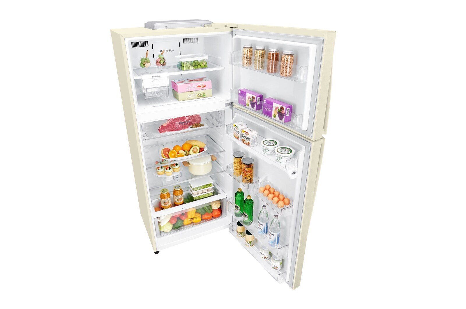 LG 506 л, Холодильник LG с верхней морозильной камерой, DoorCooling+, фильтр HygieneFresh+, GN-H702HEHZ