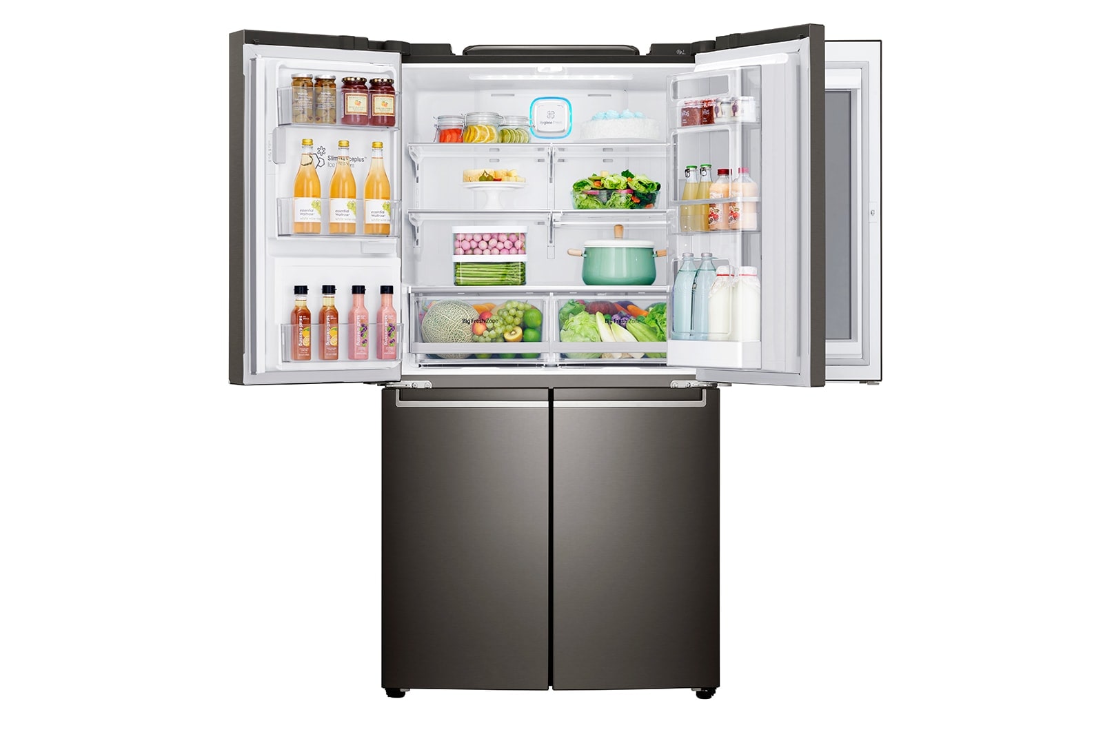 LG 571 л, Многодверный холодильник LG InstaView Door-In-Door, диспенсер, Инверторный Линейный Компрессор, GR-X24FTKSB