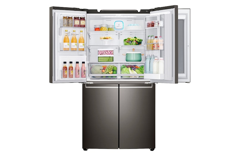 LG 571 л, Многодверный холодильник LG InstaView Door-In-Door, диспенсер, Инверторный Линейный Компрессор, GR-X24FTKSB