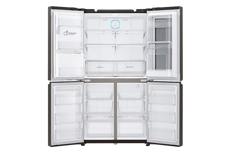 LG 571 л, Многодверный холодильник LG InstaView Door-In-Door, диспенсер, Инверторный Линейный Компрессор, GR-X24FTKSB