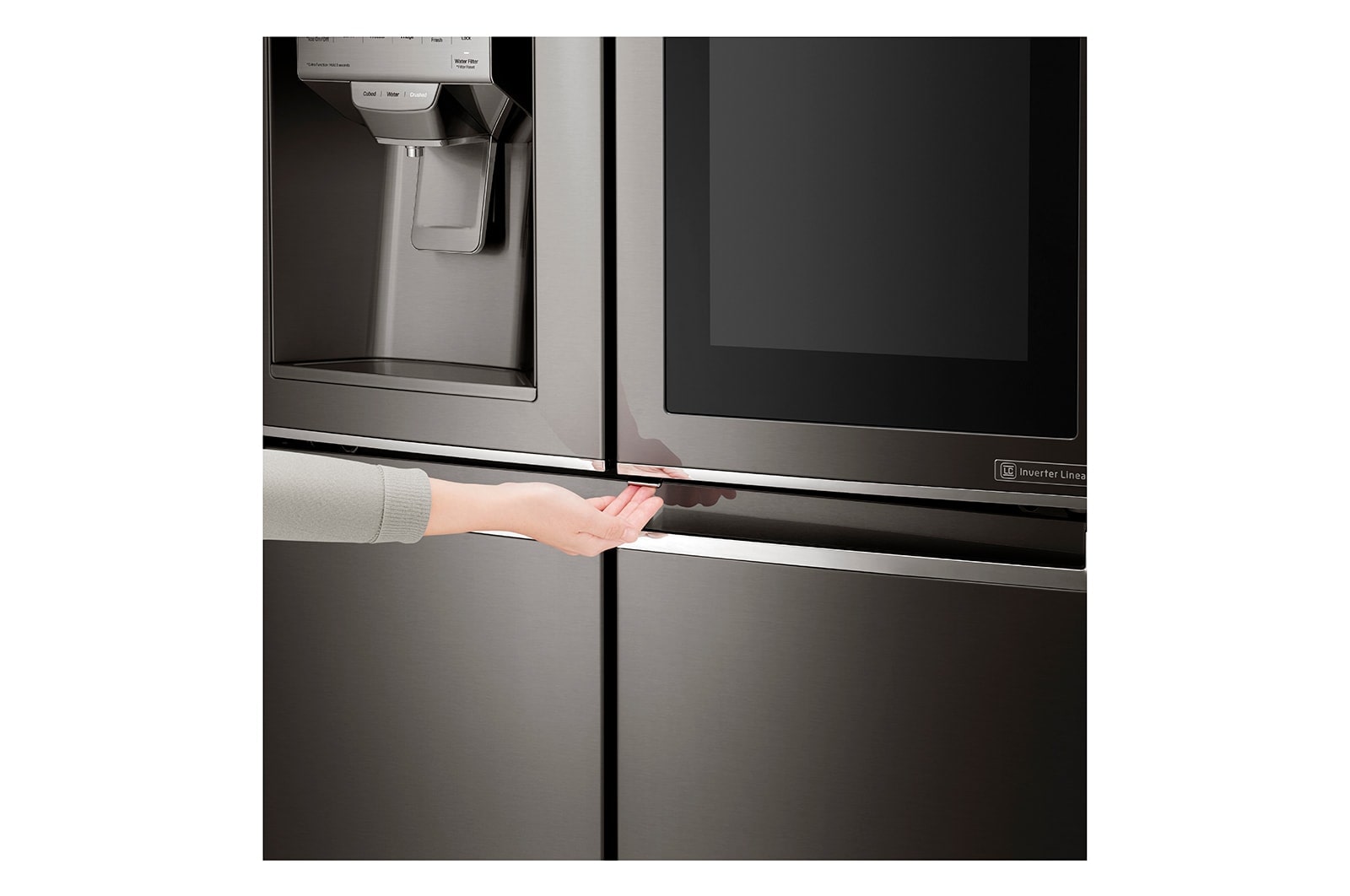 LG 571 л, Многодверный холодильник LG InstaView Door-In-Door, диспенсер, Инверторный Линейный Компрессор, GR-X24FTKSB