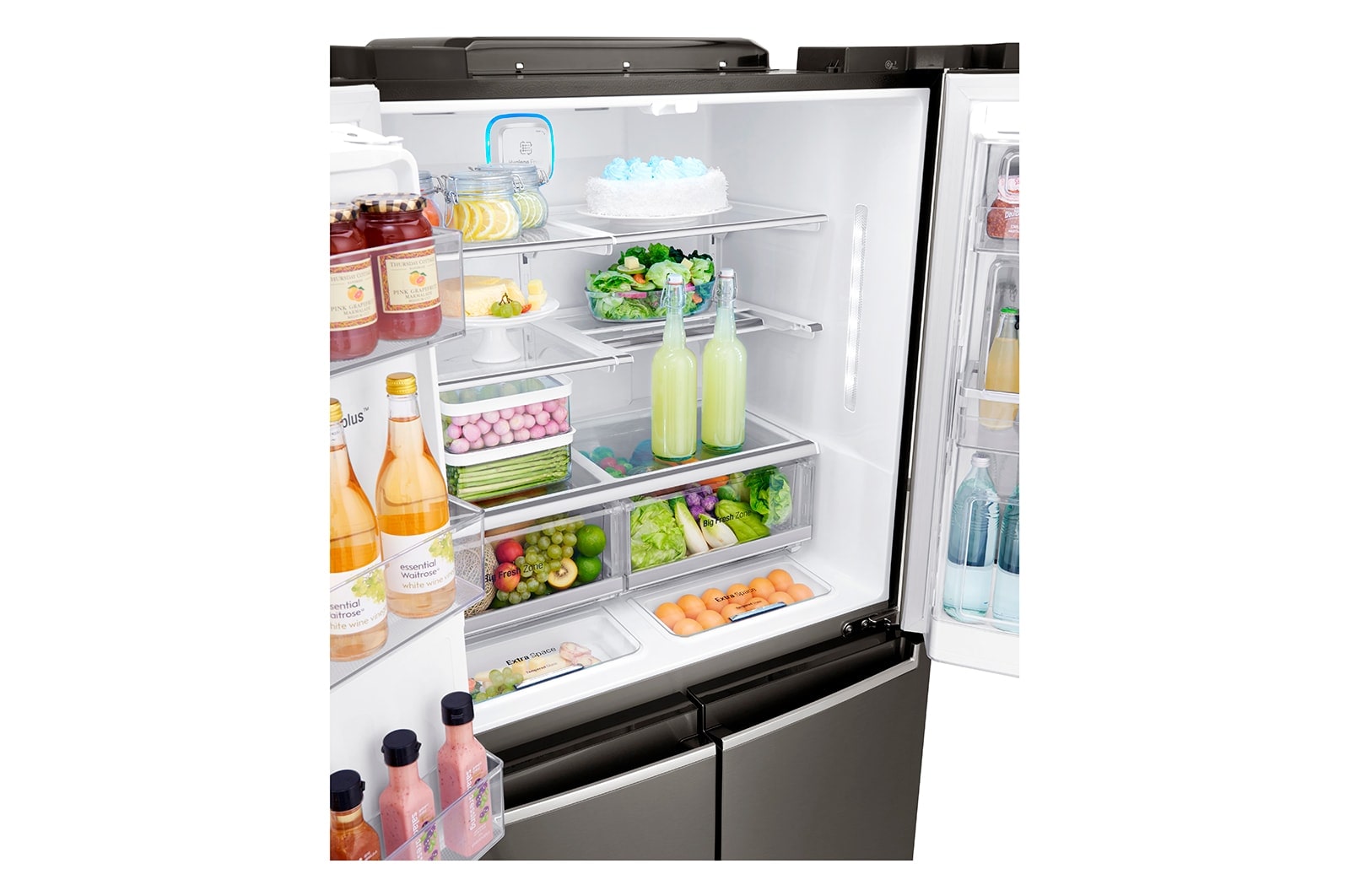 LG 571 л, Многодверный холодильник LG InstaView Door-In-Door, диспенсер, Инверторный Линейный Компрессор, GR-X24FTKSB
