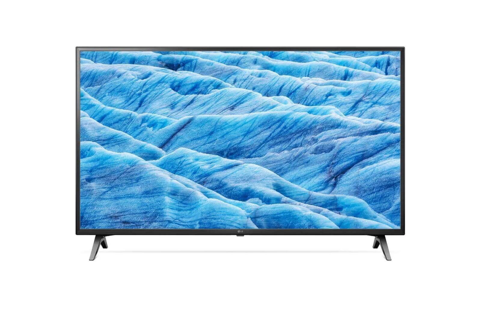 Front view of Телевизор LG,LED 49", 4K, Технология 4K Active HDR,ThinQ AI, Smart, Ultra Surround Sound 49UM7100PLB