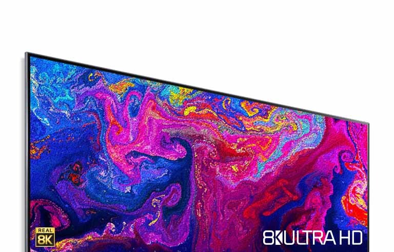 Экран телевизора с изображением вихря цветных элементов (просмотр видео).