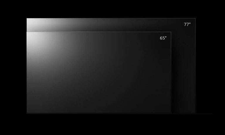 Телевизоры модели LG OLED G2 представлены в различных размерах от 55 до 77 дюймов.