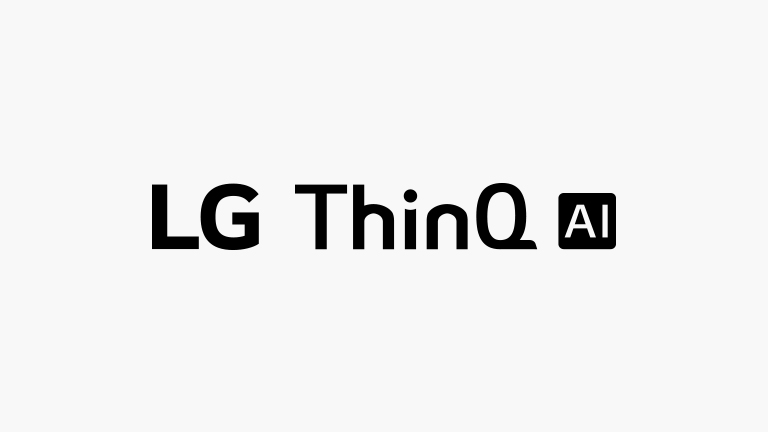 LG ThinQ AI logos arranged vertically on a white background.