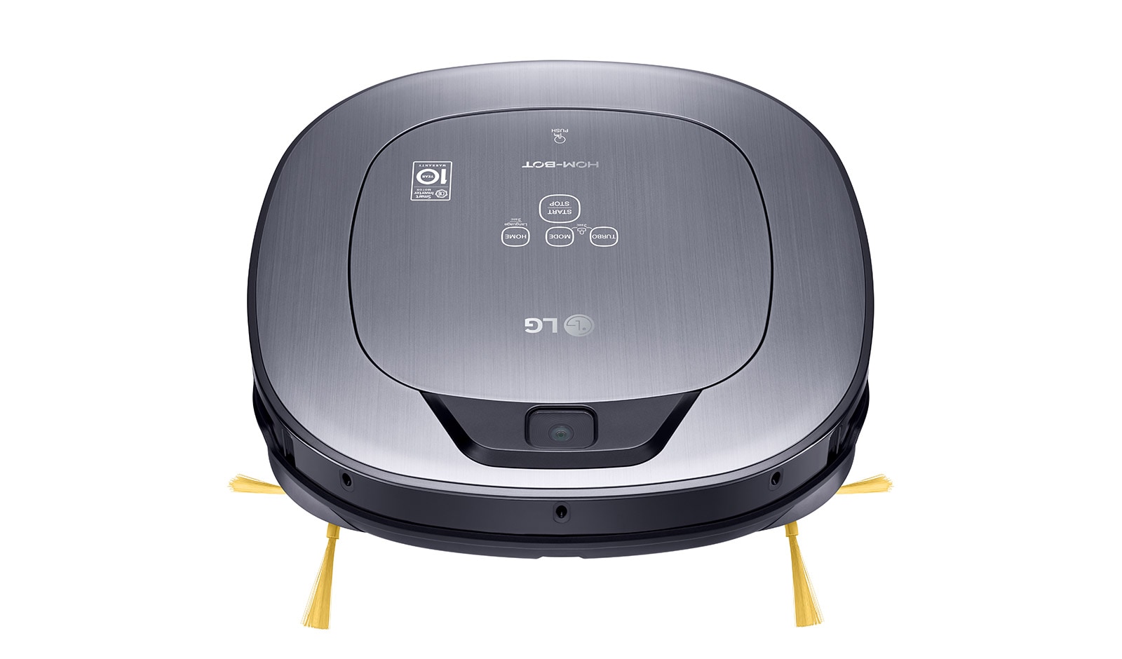 Вид Робот-пылесос LG HOM-BOT SQUARE со Smart Inverter мотором, датчиком пола VR6570LVMB спереди