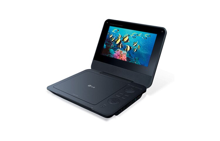 Вид Портативный DVD плеер с поворотным дисплеем и встроенными играми DP650 спереди