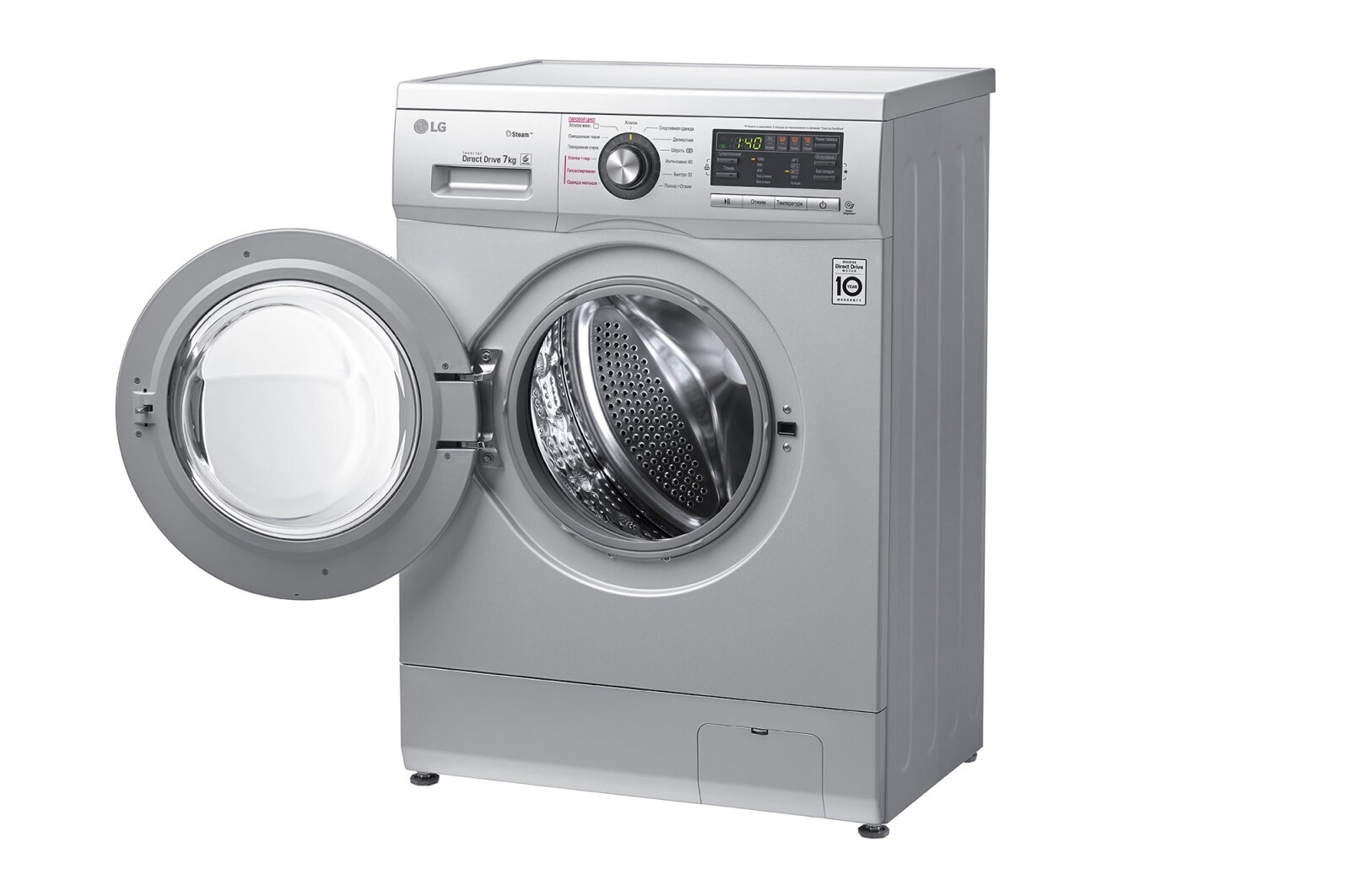 LG Стиральная машина LG с фронтальной загрузкой, 7 кг, Стирка с паром Steam, 6 движений заботы, F1296HDS4
