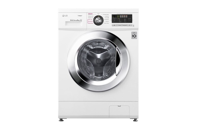 LG Стиральная машина LG с фронтальной загрузкой, 6 кг, Стирка с паром Steam, 6 движений заботы, F1296NDS3
