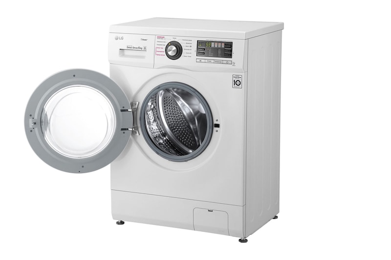LG Стиральная машина LG с фронтальной загрузкой, 6 кг, Стирка с паром Steam, 6 движений заботы, F1296NDS3
