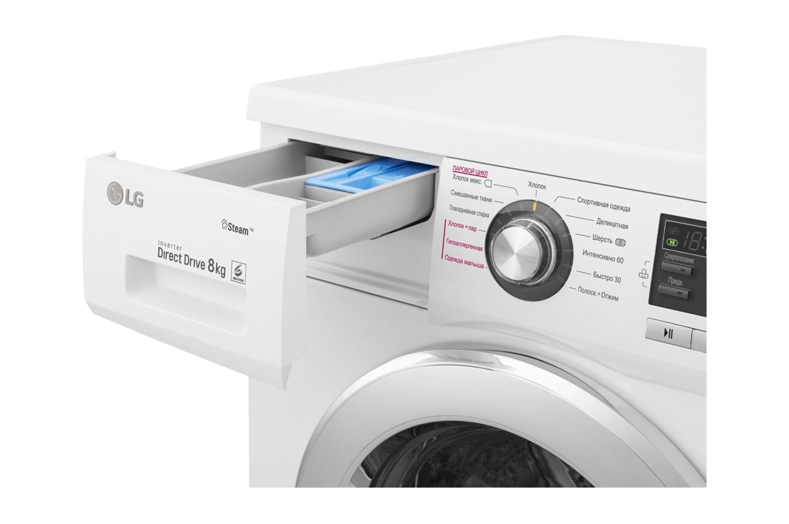 LG Стандартная стиральная машина c функцией пара Steam, 8кг, F1296TDS3