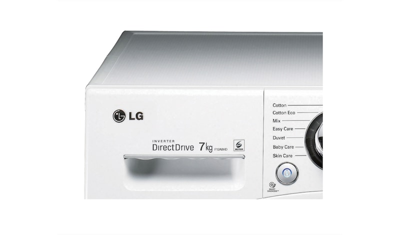 LG Узкая стиральная машина LG Prime Smart 7 кг с сенсорным дисплеем Touch Control и функцией мобильной диагностики Smart Diagnosis, F12A8HD