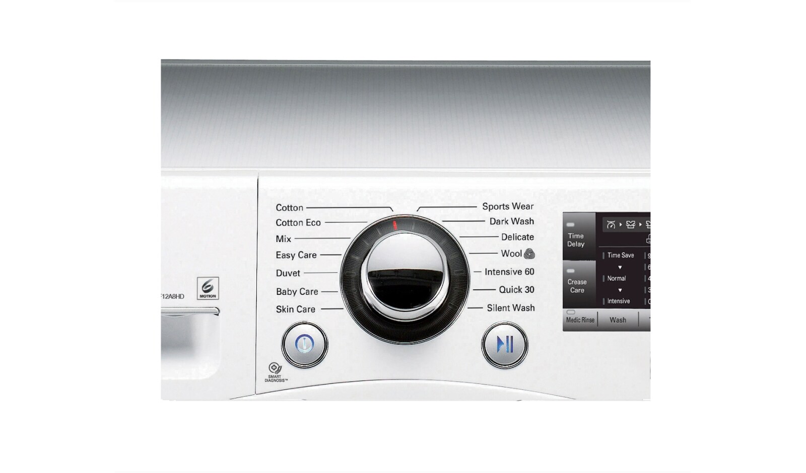LG Узкая стиральная машина LG Prime Smart 7 кг с сенсорным дисплеем Touch Control и функцией мобильной диагностики Smart Diagnosis, F12A8HD