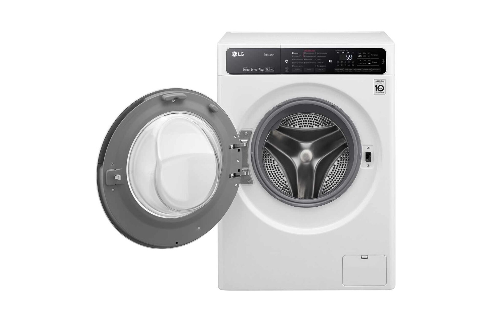 LG Стиральная машина LG с фронтальной загрузкой, 7 кг, Стирка с паром Steam, 6 движений заботы, F2H6HS0E