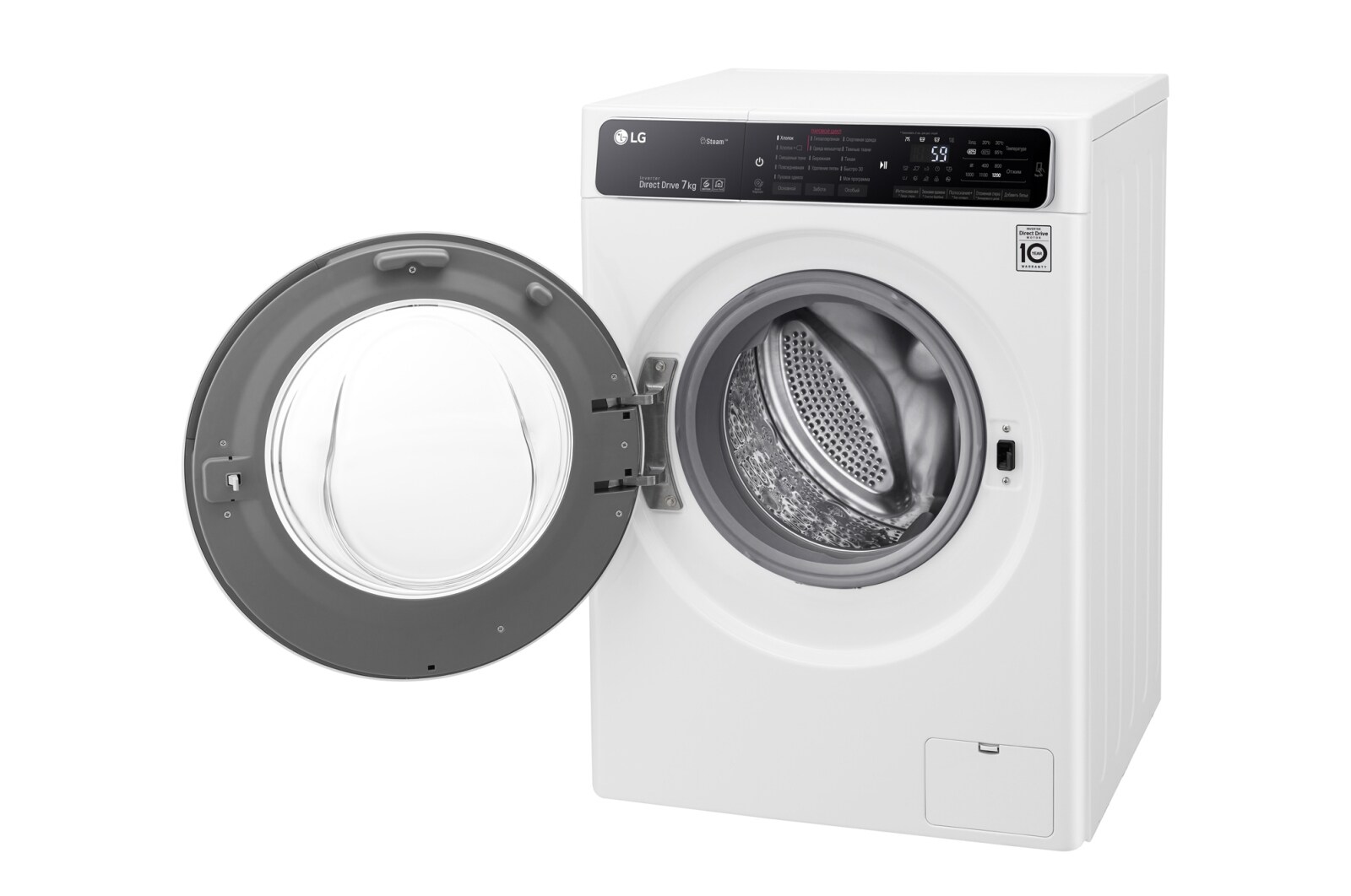 LG Стиральная машина LG с фронтальной загрузкой, 7 кг, Стирка с паром Steam, 6 движений заботы, F2H6HS0E