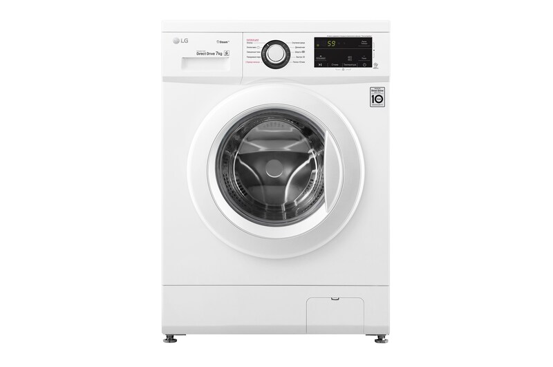 LG Стиральная машина LG с прямым приводом, 7 кг, 6 движений заботы, cтирка с паром Steam™, F2J3HS0W