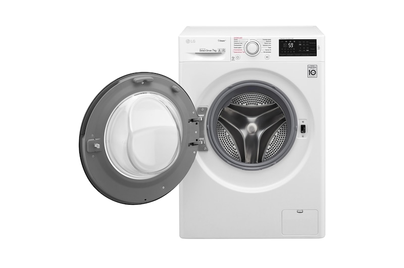 LG Стиральная машина LG с фронтальной загрузкой, 7 кг, Стирка с паром Steam, 6 движений заботы, F2J5HS6W