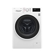 Вид Стиральная машина LG с фронтальной загрузкой, 7/4 кг, Стирка и Сушка, 6 движений заботы F2J6HG0W спереди