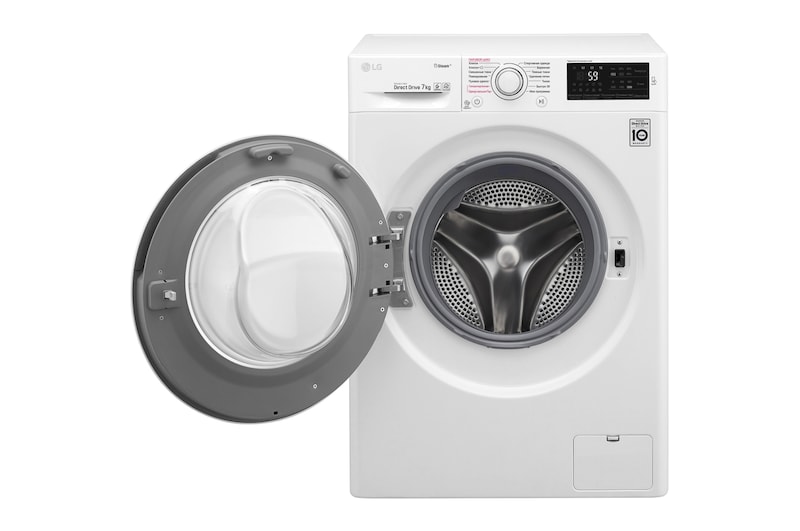 LG Стиральная машина LG с фронтальной загрузкой, 7 кг, Стирка с паром Steam, 6 движений заботы, F2J6HS0W