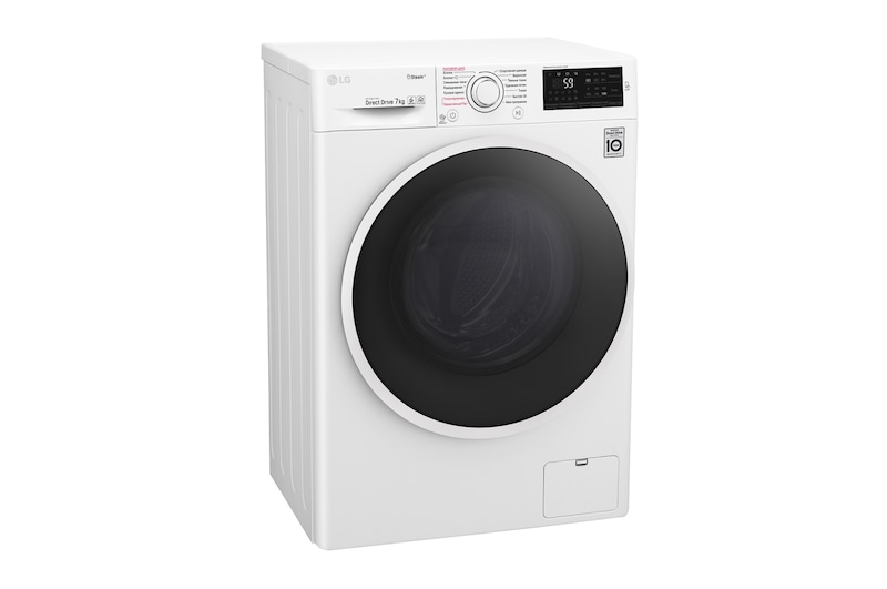 LG Стиральная машина LG с фронтальной загрузкой, 7 кг, Стирка с паром Steam, 6 движений заботы, F2J6HS0W