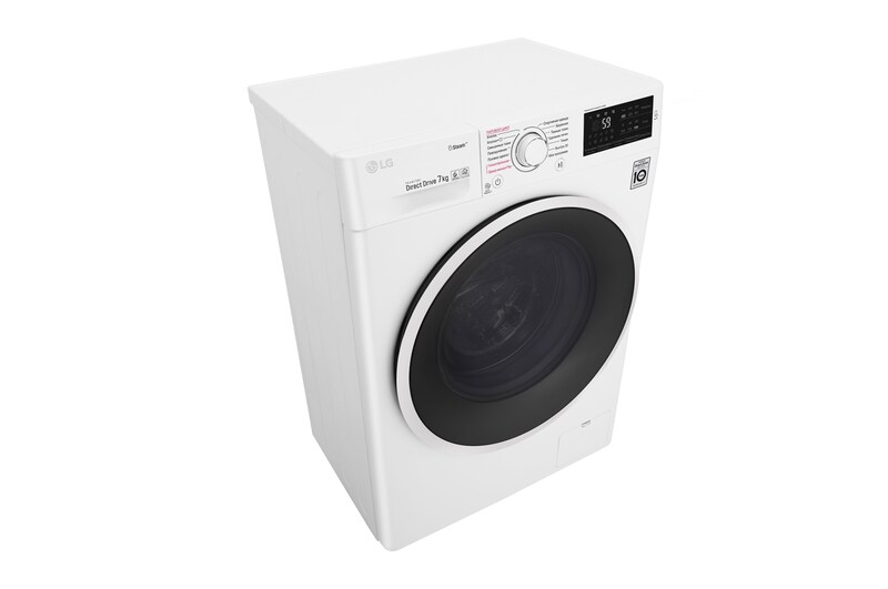 LG Стиральная машина LG с фронтальной загрузкой, 7 кг, Стирка с паром Steam, 6 движений заботы, F2J6HS0W
