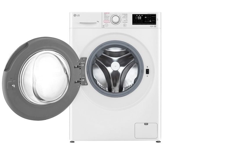 LG Стиральная машина LG с прямым приводом, 7 кг, 6 движений заботы, cтирка с паром Steam™, F2J6HSFW