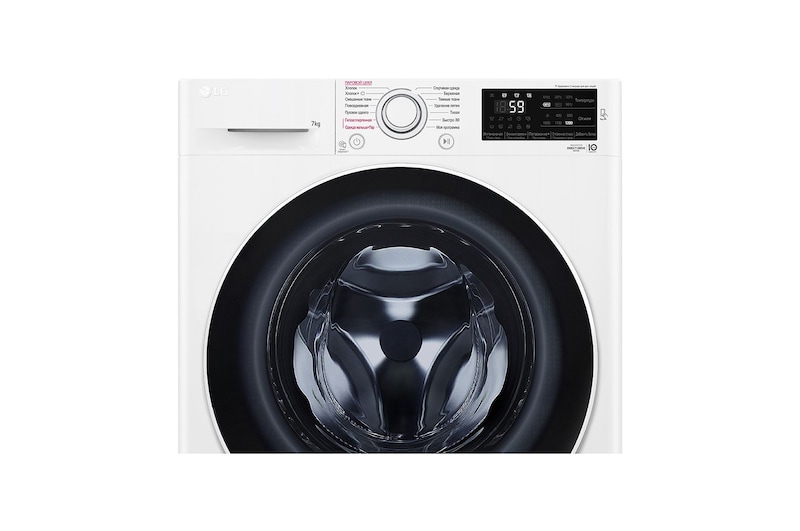 LG Стиральная машина LG с прямым приводом, 7 кг, 6 движений заботы, cтирка с паром Steam™, F2J6HSFW