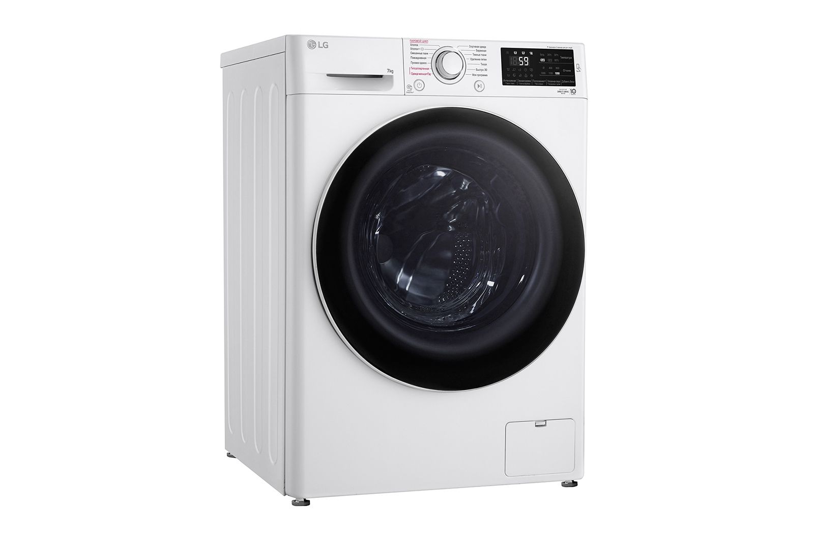 LG Стиральная машина LG с прямым приводом, 7 кг, 6 движений заботы, cтирка с паром Steam™, F2J6HSFW