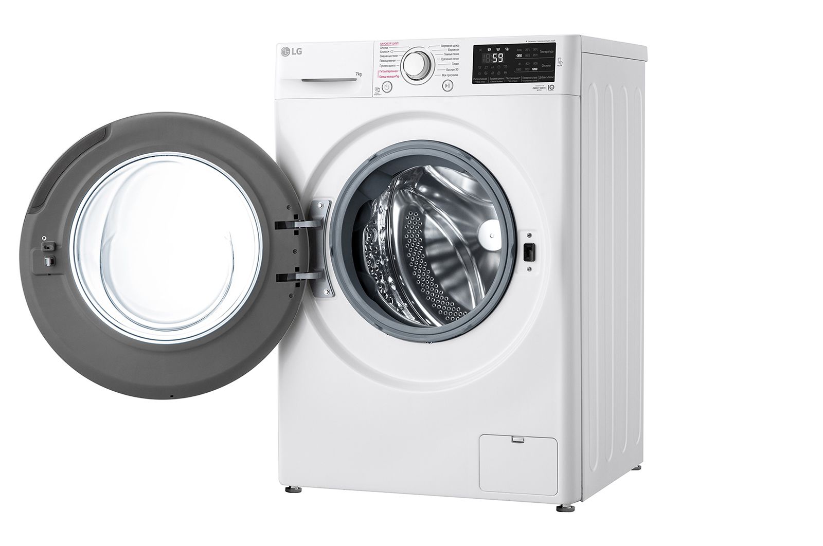 LG Стиральная машина LG с прямым приводом, 7 кг, 6 движений заботы, cтирка с паром Steam™, F2J6HSFW