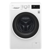 Вид Стиральная машина LG с фронтальной загрузкой, 6/4 кг, Стирка и Сушка, 6 движений заботы F2J6NM0W спереди