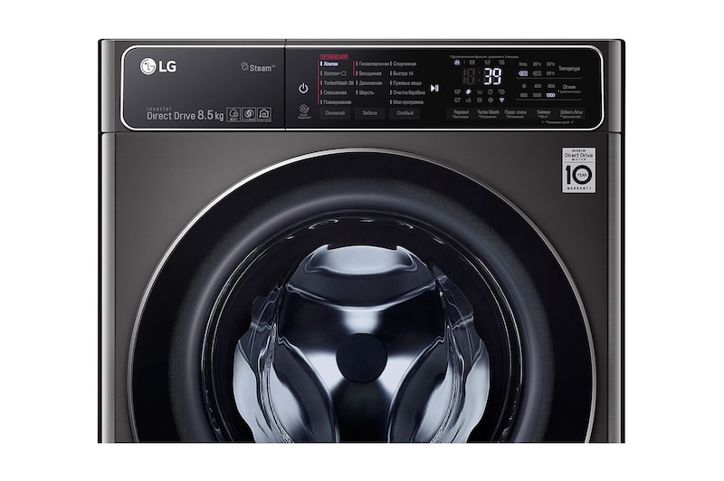 LG Стиральная машина с искусственным интеллектом LG AI DD, 8.5 кг, стирка с паром Steam+, TurboWash39, ThinQ, F2T9GW9P